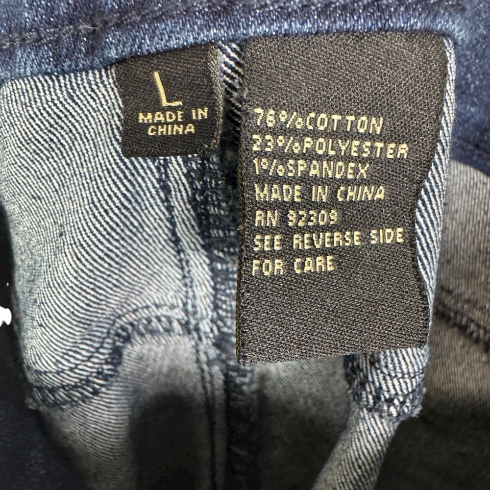 DG2 Diane Gilman Indigo Denim Classic Stretch Pull On Bermuda Shorts Women's L - Picture 8 of 10